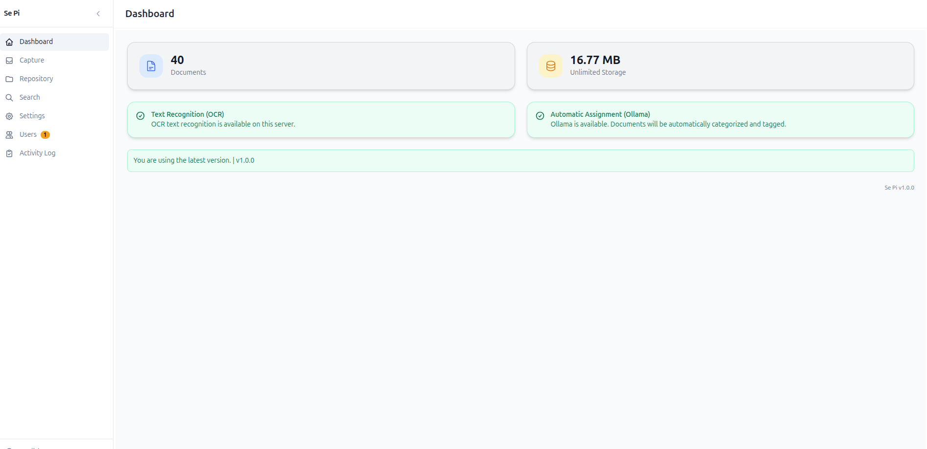 Self-Hosted DMS – Screenshot